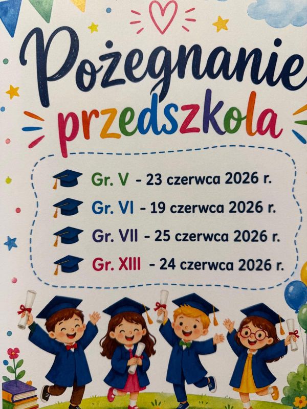 Pożegnanie przedszkola - ogłoszenie