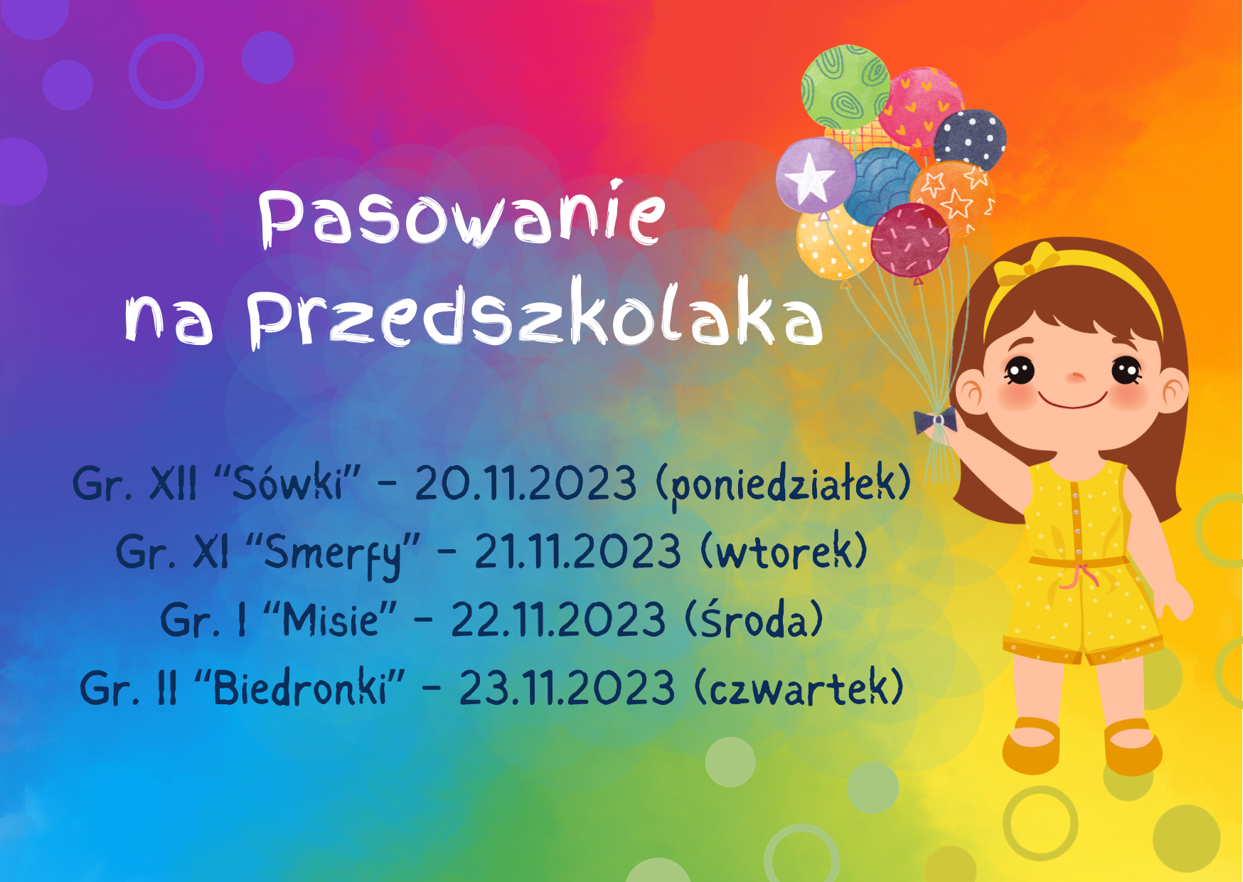 Pasowanie na&nbsp;przedszkolaka terminy