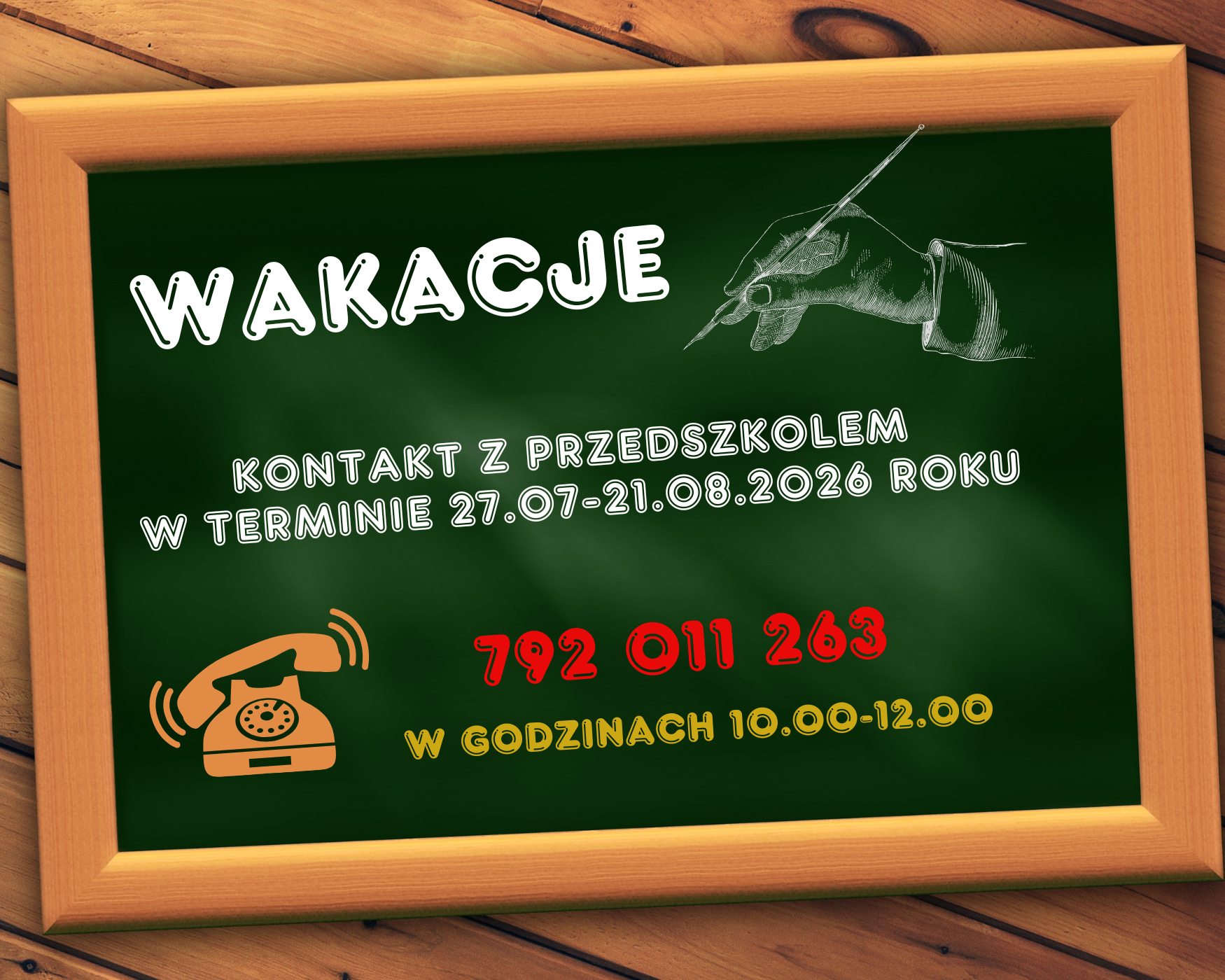 Kontakt z&nbsp;przedszkolem w&nbsp;Wakacje