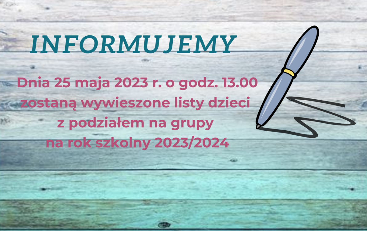 Zdjęcie do Listy dzieci na rok szkolny 2023/2024