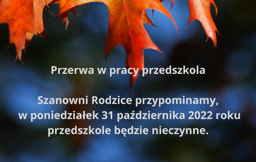 Zdjęcie do Przerwa w pracy przedszkola