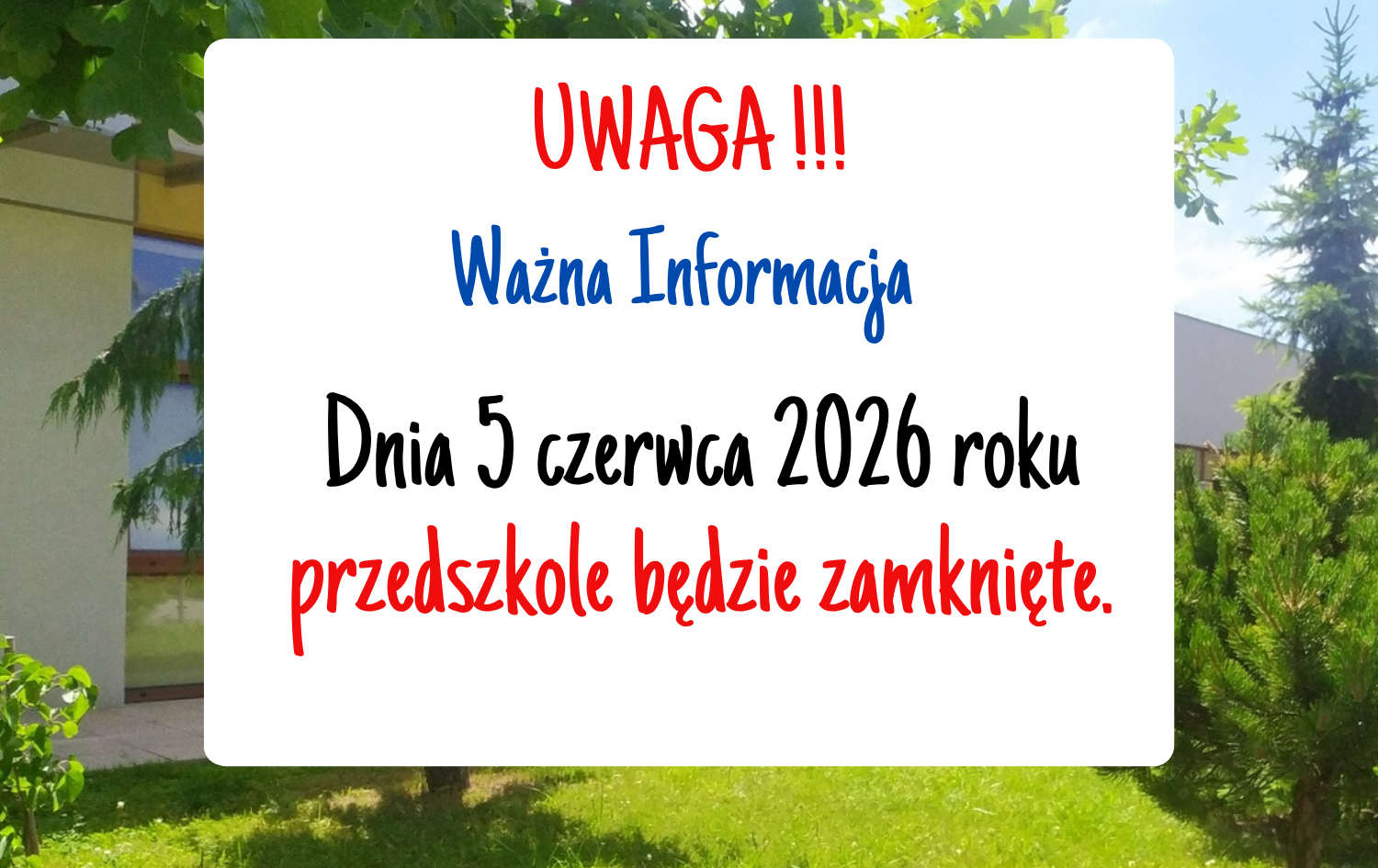 Zdjęcie do Ważna Informacja